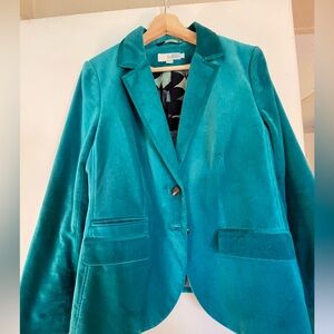 Boden Brillant  Teal Velvet Blazer US 12
Excellent Condition